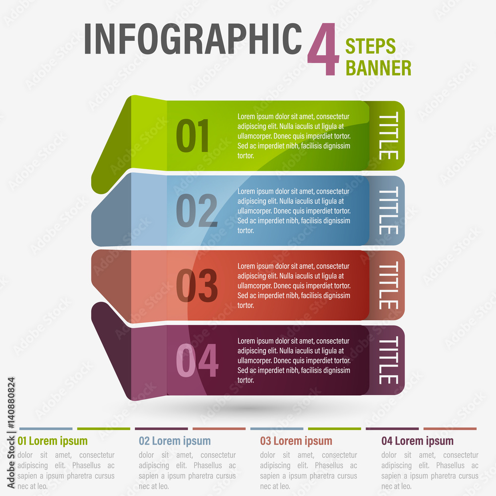 Fototapete abstract business four steps infographic template with perspective. can be used for layout, workflow