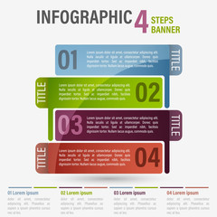 Abstract business four steps infographic template. Can be used for layout, workflow, number options. Part 28.