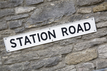 Closeup of Station Road Sign