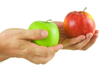 two apples in the hands