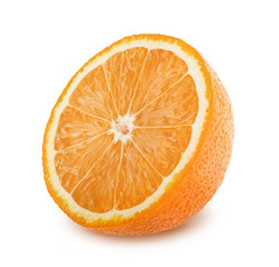 Slice of orange isolated on white background