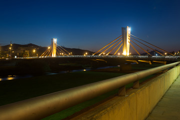 evening view  of bridge. Santa Coloma. barcelona. Catalonia