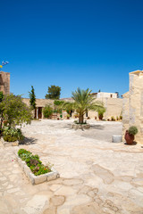 Monastery (friary) in Messara Valley at Crete island in Greece. Messara - is largest plain in Crete