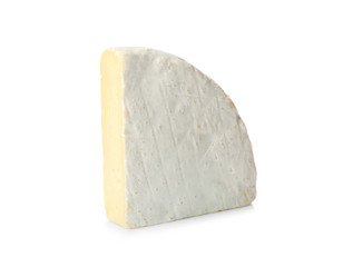 Piece of fresh cheese on white background