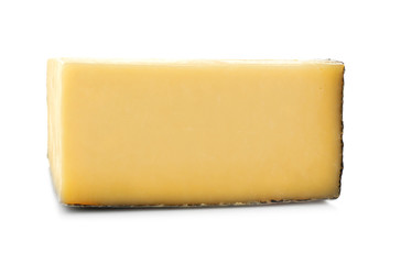 Piece of fresh cheese on white background