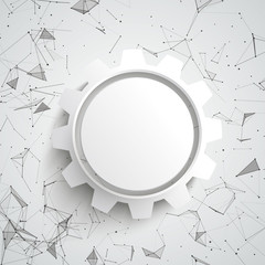Obraz premium Gear Wheel Abstract Background Connected Dots