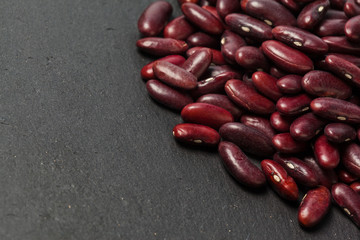 red beans on the black table