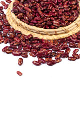 Red beans isolated on white background