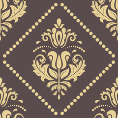Damask vector classic pattern. Seamless abstract background with repeating elements. Orient background