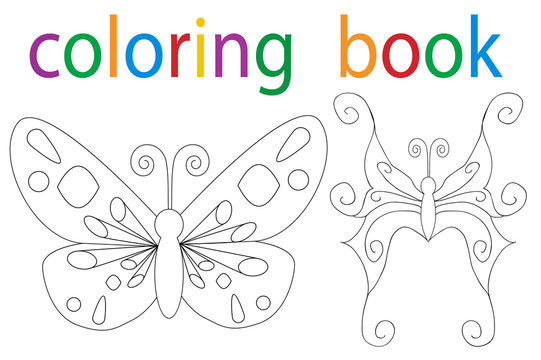 Vector, book of the butterfly coloring book