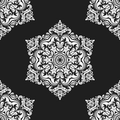 Classic seamless vector black and white pattern. Traditional orient ornament. Classic vintage background