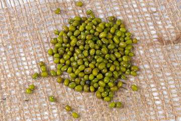 Mung beans isolated on white background