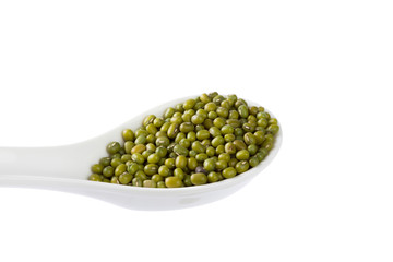 Mung beans isolated on white background