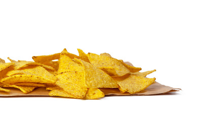Naklejka premium corn nachos on white background