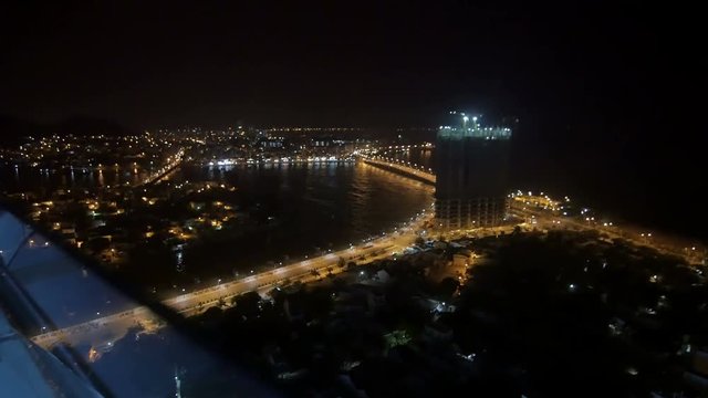 Nice view of the night city and the sea