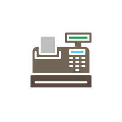 Cash register icon vector, filled flat sign, solid colorful pictogram isolated on white. Symbol, logo illustration. Pixel perfect