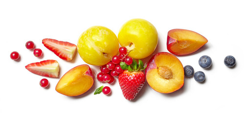 composition of various fruits and berries