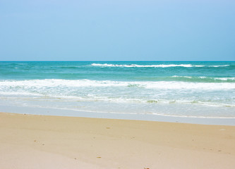 Beautiful white sand beach, the tropical sea . Summer view of nature