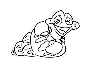 fish mollusk coloring page cartoon Illustrations isolated image animal character