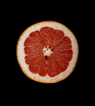 Grapefruit isolated on a black background