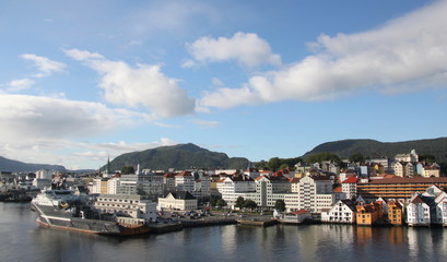 Naklejka na ściany i meble ville portuaire de Bergen en Norvège