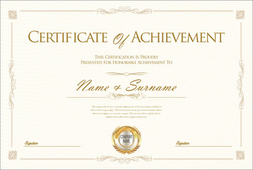 Certificate of achievement or diploma template - obrazy, fototapety, plakaty
