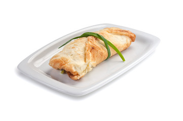 crepes stuffed  isolated on white background