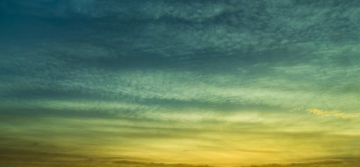 Large cloud panorama at sunrise
