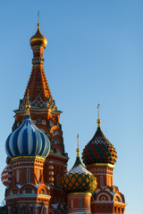 Fototapeta na wymiar Church with colorful cupolas day