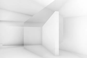 Naklejka na ściany i meble Abstract digital white background 3d