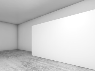 Abstract empty interior, white banner