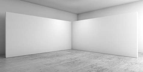 Abstract empty interior, corner 3d