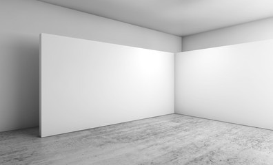 Abstract 3d empty interior, white walls