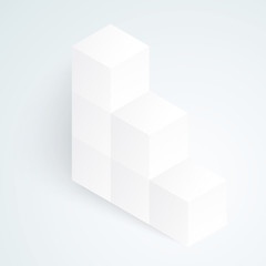 Vector 3d illustration white cubes
