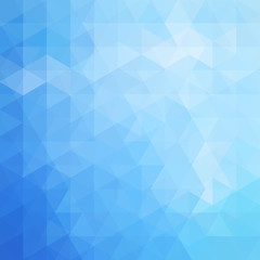 Fototapeta premium Geometric pattern, triangles vector background in blue tones. Illustration pattern