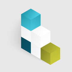 Obraz premium Vector 3d illustration white cubes