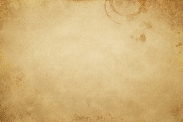 Old yellowed and stained paper texture.