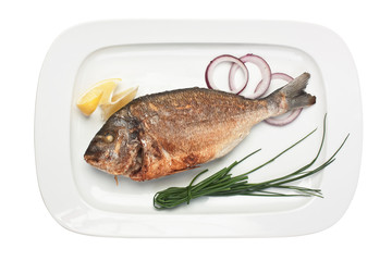 dish of fried fish with onions