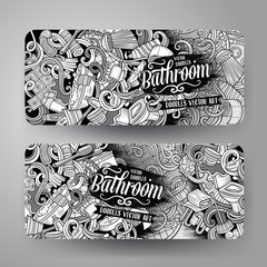 Cartoon vector doodles Bathroom vertical banners