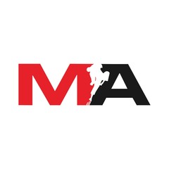 martial art logo vector. letter m and a. - 140895608