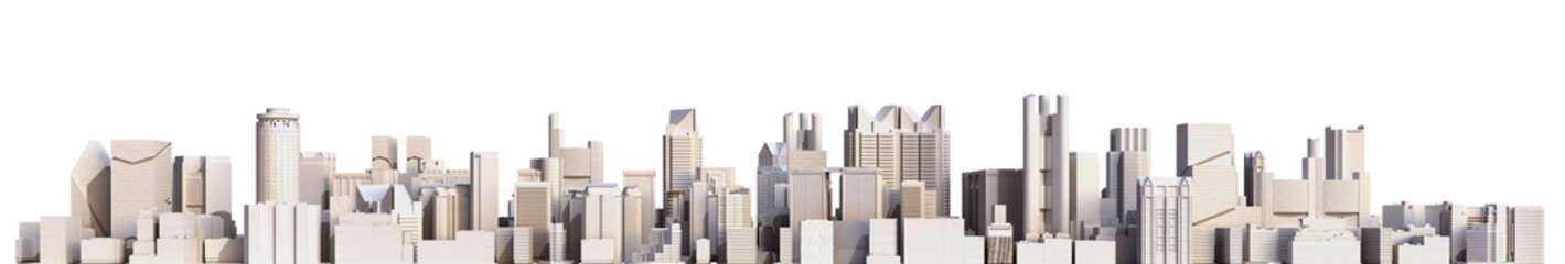 White city 3d rendering image on white