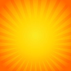 Obraz premium Comic book flash explosion radial lines background. Bright yellow light strip burst vector illustration for superhero design