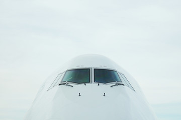 Jumbo Jet, frontal view of cockpit - 140896061