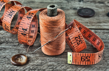 still life of spools of thread