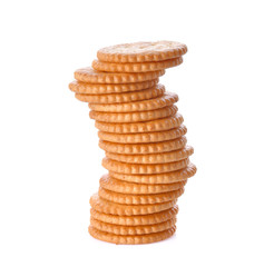 Cracker on white background