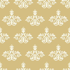 Damask classic golden pattern. Seamless abstract background with repeating elements