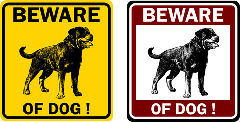beware of dog sign - vector
