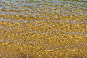 Motion of water on a summer river Dnepr in Ukraine