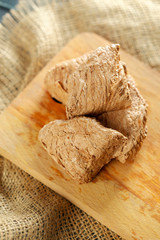traditional eastern desserts on wooden background