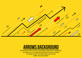 Abstract rising arrows minimalist background